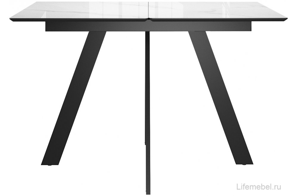 Керамический стол DKD140 раскладной carrara gloss белый / черный