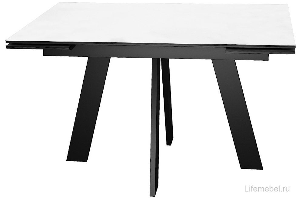 Керамический стол DKM110 раскладной mono white