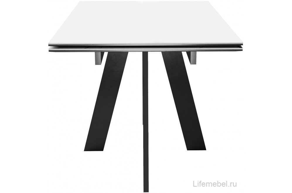 Керамический стол DKM140 раскладной mono white