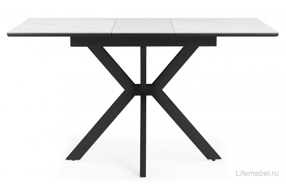 Керамический стол Гардинг 100(130)x70 белый мрамор / черный