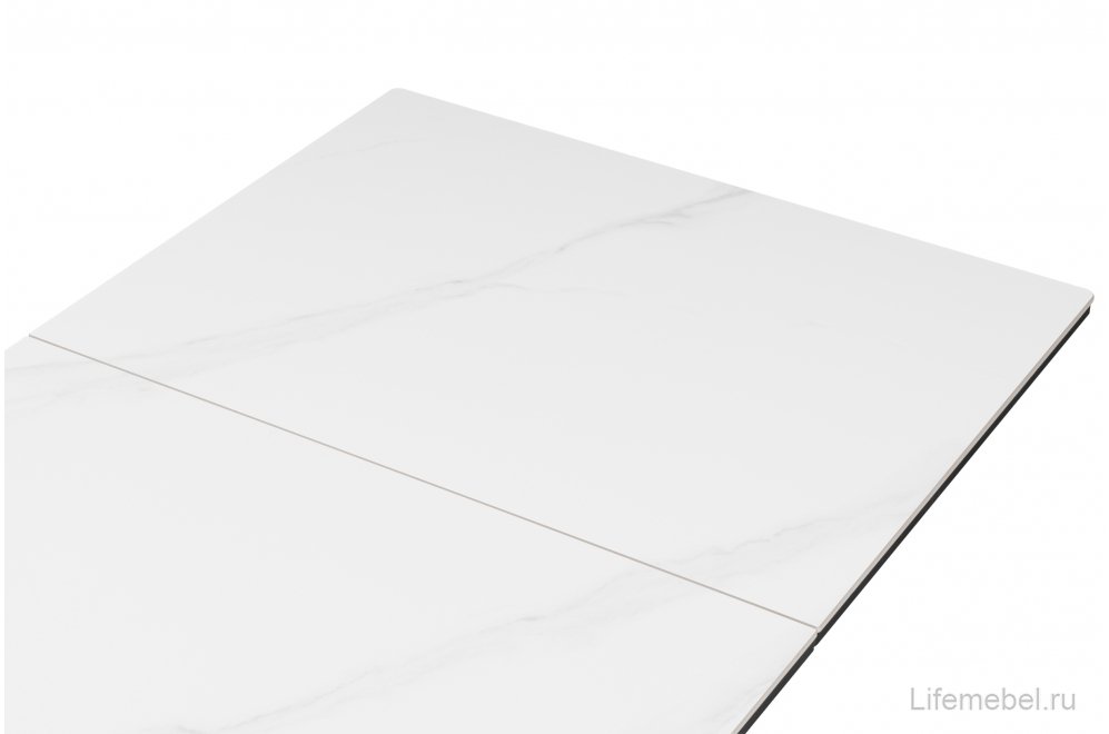 Керамический стол Гардинг 100(130)x70 белый мрамор / черный