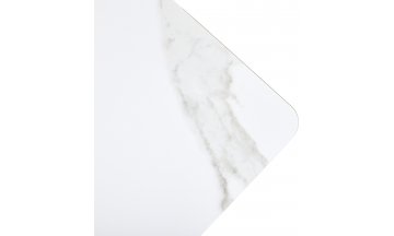 Керамический стол Тет-а-тет 90 белый мрамор керамика / черный каркас