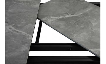 Керамический стол Toledo 140(180) раскладной черный / темно-серый