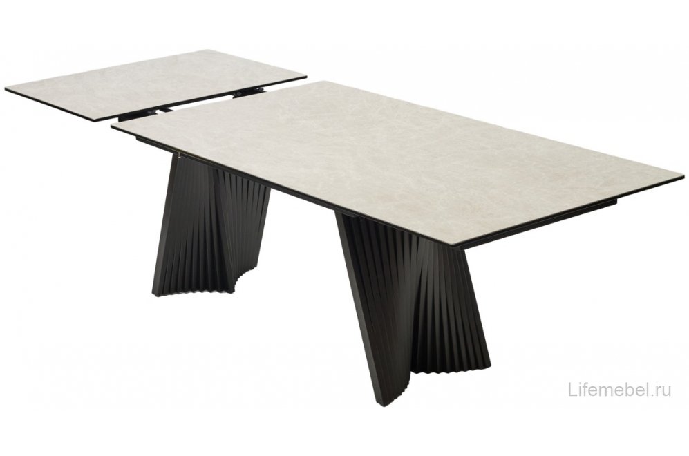 Керамический стол Yoakim 180 испанская керамика TL-102 бежевый мрамор / темно-серый