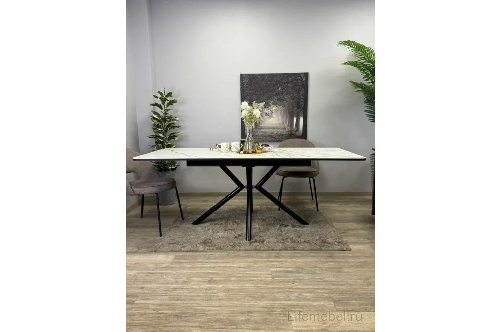 Стол DM1550 черный / керамика золотая