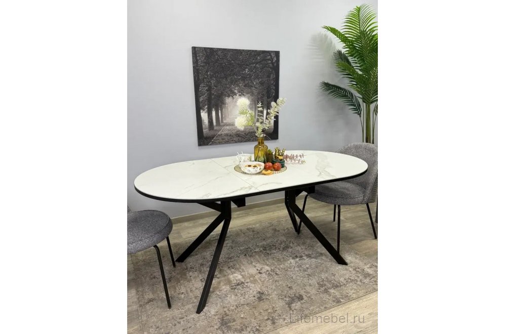 Стол DO1200 черный / керамика белая