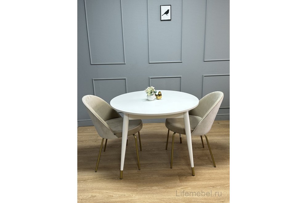 Стол Гай белое стекло / венге