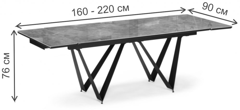 Стол Titanium серый глянец / черный