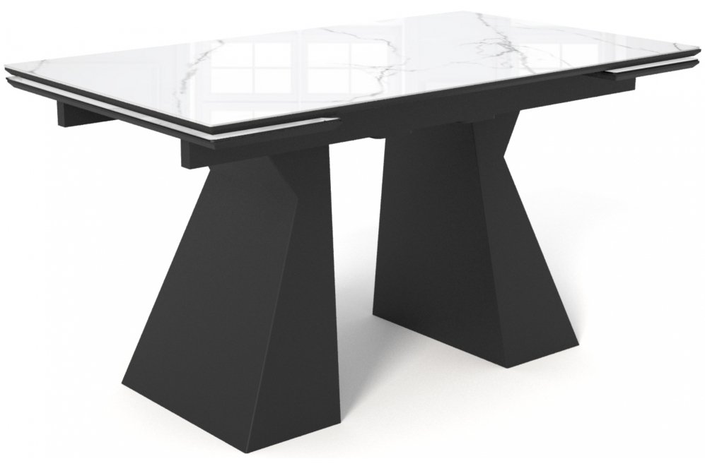 Керамический стол Денхольм 200(260)х100 черный кварц / черный