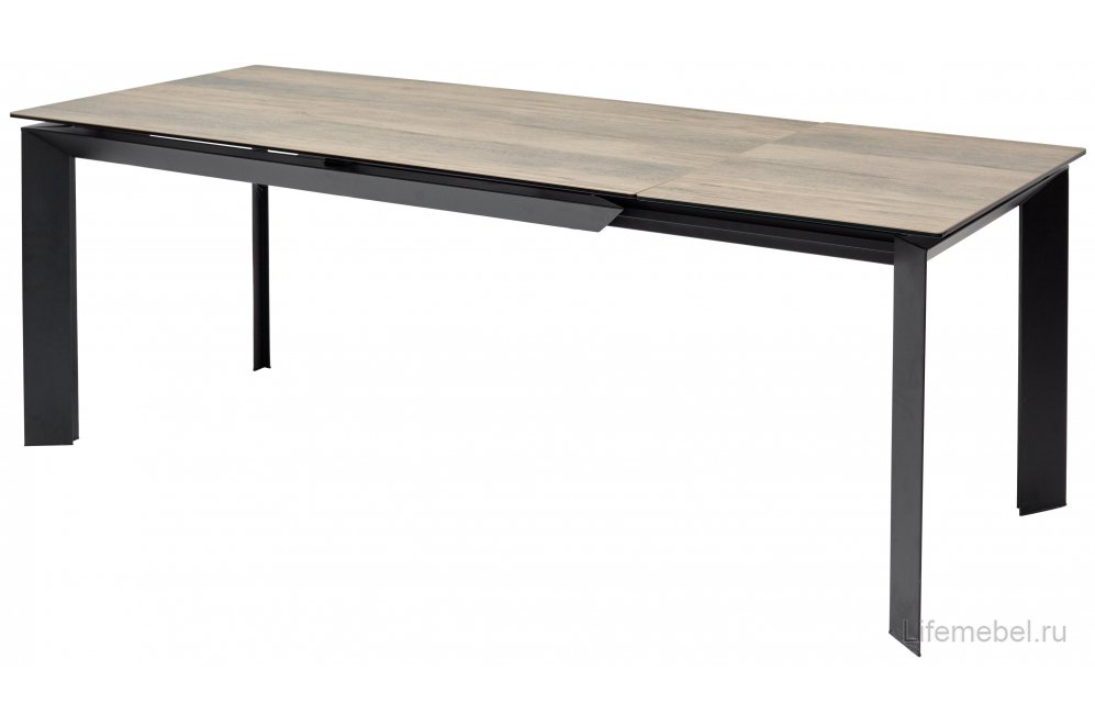 Керамический стол Cremona 140 KL-61 итальянская керамика под дерево / черный 