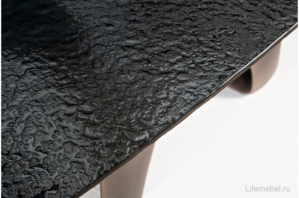 Деревянный стол Фьюжн черный / бронза