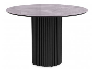Обеденный стол Барел 100 орех кантри / черный серый мрамор / черный