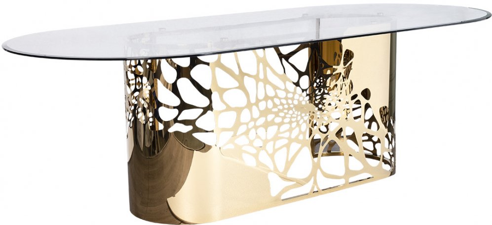 Стеклянный стол Асл прозрачный / золото