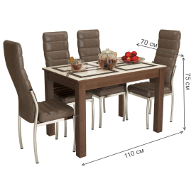 Стеклянный стол Бруно 1100 х 700