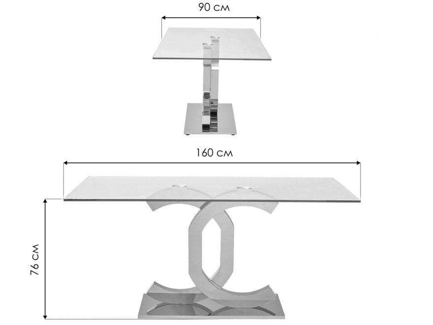 Стеклянный стол FT 151 Chanel 160 new