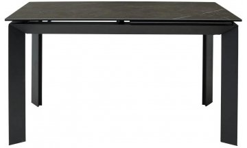 Стеклянный стол Cremona 140 KL-116 черный мрамор матовый / черный