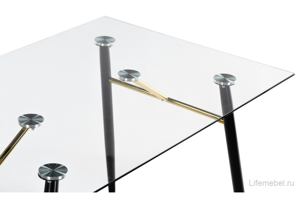 Стеклянный стол Holms 120x80x75 clear / black
