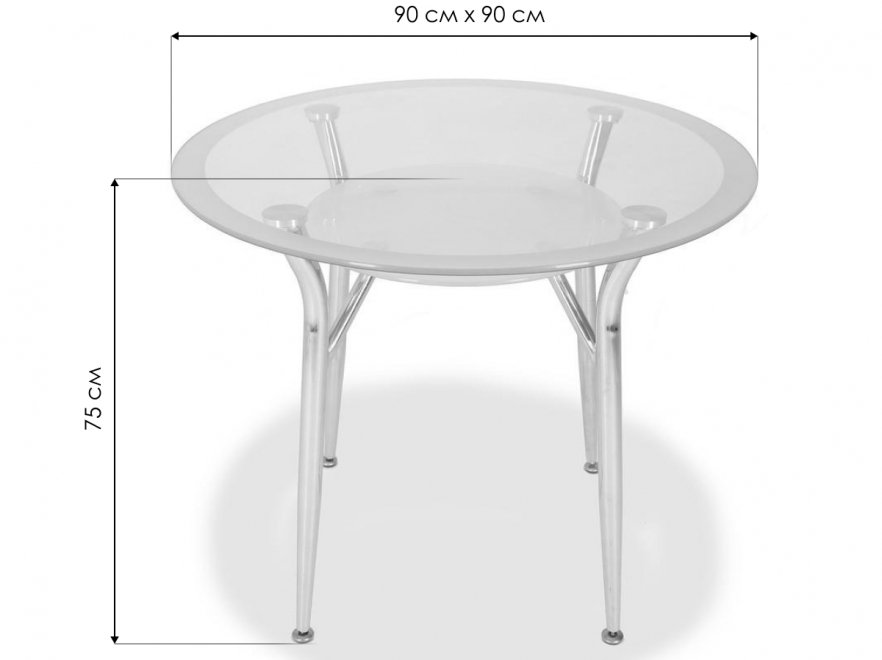 Стеклянный стол S603 90 black