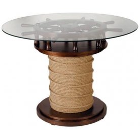 Стеклянный стол Штурвал