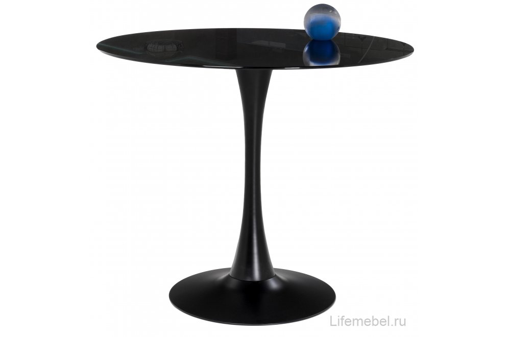 Стеклянный стол Tulip 90 black