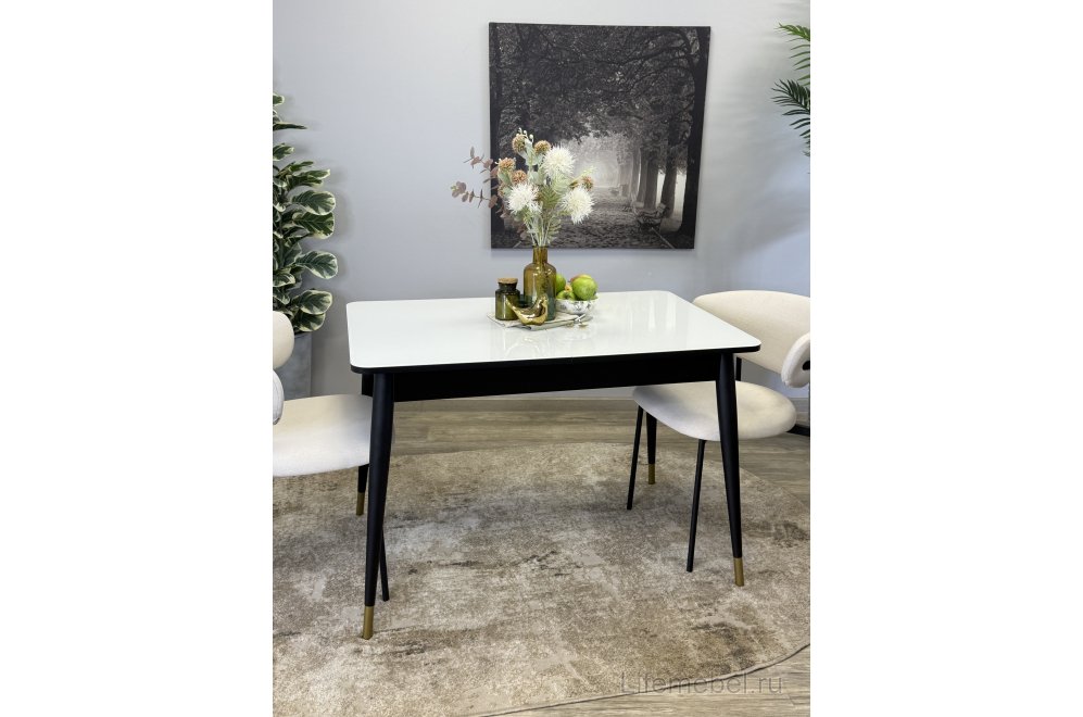 Стол 1100K венге / стекло белое глянец