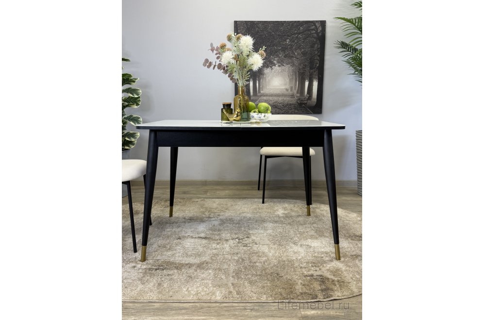 Стол 1100K венге / стекло белое глянец