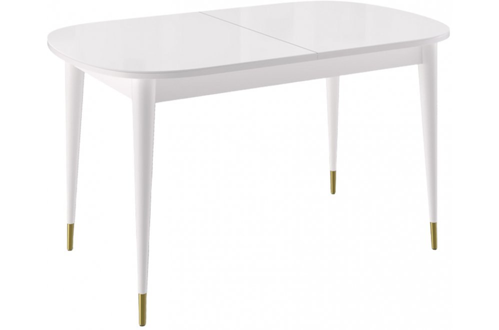 Стол 1300K белый / стекло белое глянец