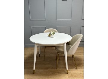 Обеденный стол KENNER K1000 белый/стекло белое сатин