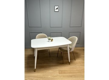 Обеденный стол K1200 белый/стекло белое сатин