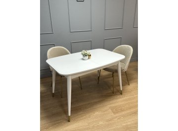 Обеденный стол K1200 белый/стекло белое сатин