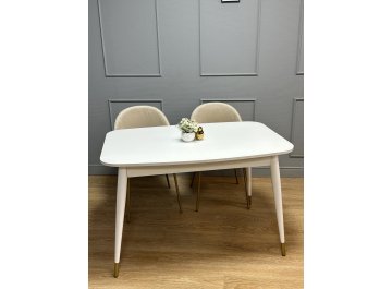 Стол из массива дерева KENNER K1200 венге/стекло белое сатин