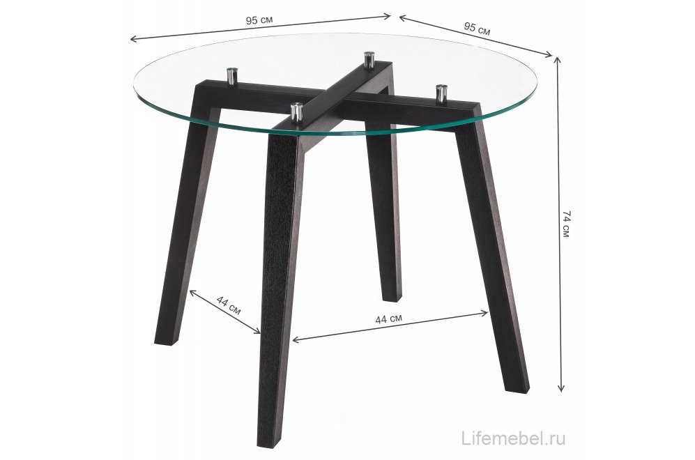 Стеклянный стол Ларс венге