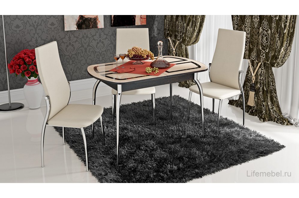 Стол Милан 203.01.13 дуб Белфорт / коричневый