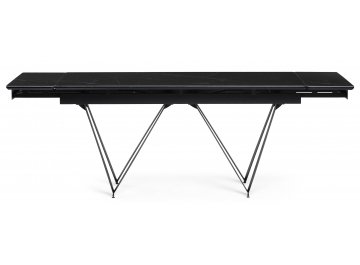 Обеденный стол Марвин 160(220)х90х76 черный мрамор / черный