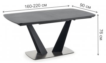 Стеклянный стол Fangor 160-220/90/76