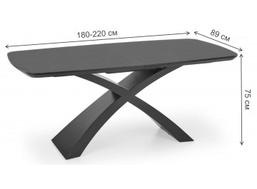 Обеденный стол Silvestro 180-220/89/75 темно-серый / черный