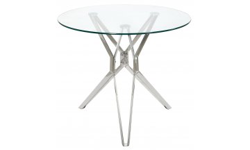 Стеклянный стол Матью 90 хром