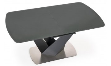 Стеклянный стол Patrizio 160-200/90/77 темно-серый / черный