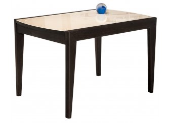 Стеклянный стол Оливер орех премиум / бежевый