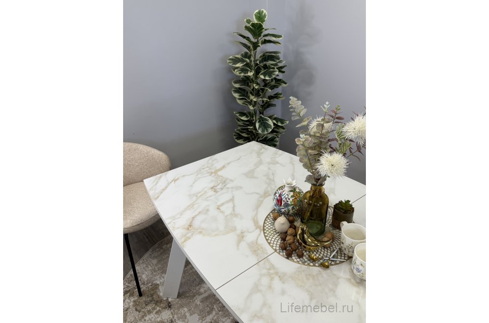 Стол SL1600 белый / керамика белая глянец