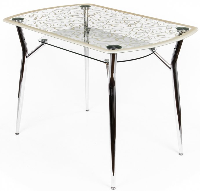 Стол стеклянный А6С-2 рисунок крем