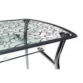 Стол стеклянный А6С-2 рисунок серый
