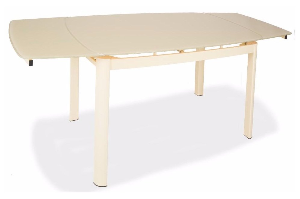 Стол стеклянный DT6236B раскладной milk (h31)