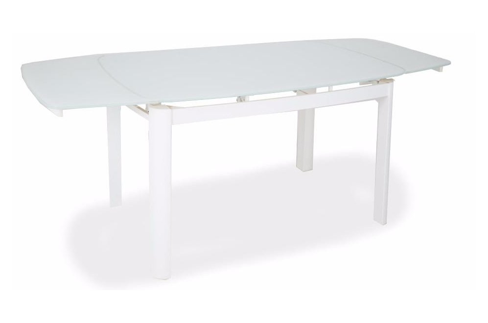 Стол стеклянный DT6236B раскладной super white шелк
