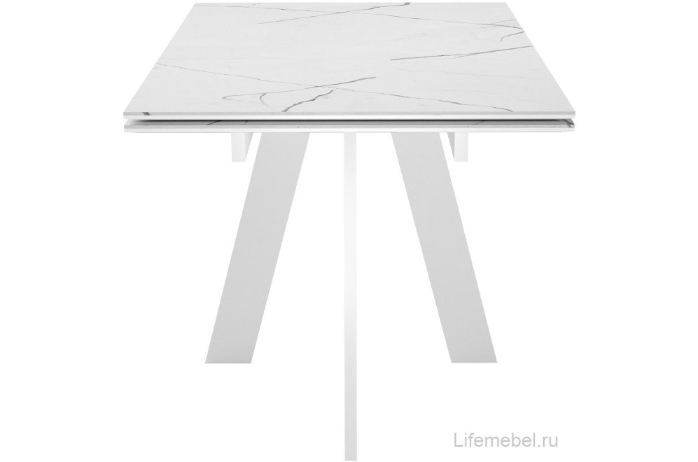 Стол DikLine SKM120 белый мрамор / белый