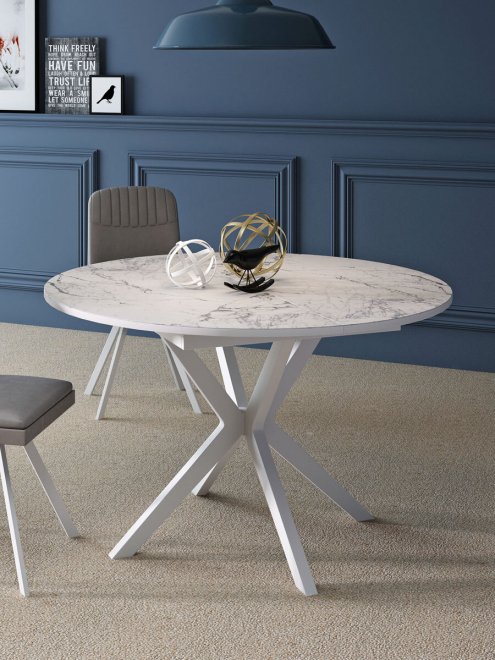 Стол B1300 камень белый сатин / белый