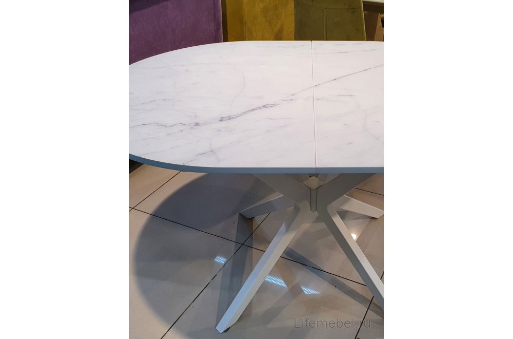 Стол B1300 камень белый сатин / белый