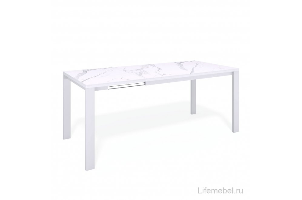 Стол Ной керамика мрамор белый / белый