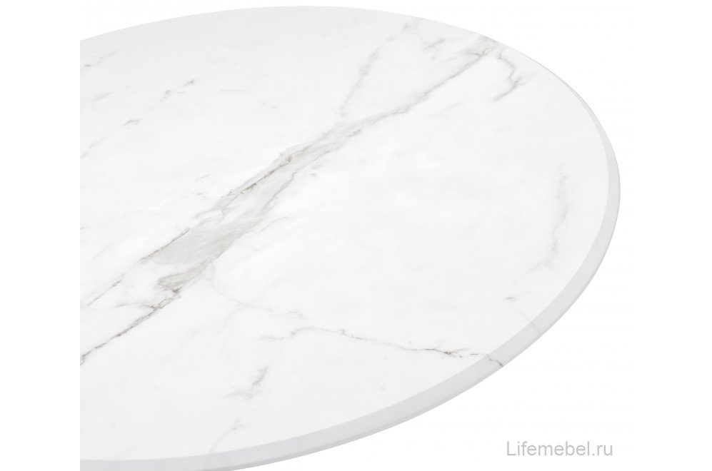 Стол Тулип 90х73 белый мрамор / золото