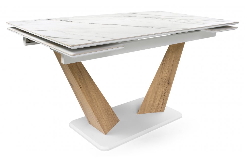 Керамический стол Кели 140(200)х80х76 дуб монтана / белый